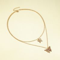 New Fashion Double Butterfly Necklace 2 Layer Hollow Butterfly Pendant Clavicle Chain Wholesale Nihaojewelry main image 5