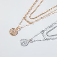 New Retro Multi-layer Necklace Three-layer Disc Necklace Pendant Alloy Chain Clavicle Chain Wholesale Nihaojewelry main image 3