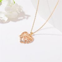 Necklace Diamond Mom Heart Diamond Necklace Gift Love Letter Necklace Wholesale Nihaojewelry main image 4