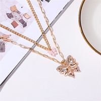 New Necklace Bohemian Fashion Metal Size Butterfly Pendant Double Necklace Wholesale Nihaojewelry main image 3