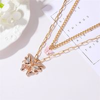 New Necklace Bohemian Fashion Metal Size Butterfly Pendant Double Necklace Wholesale Nihaojewelry main image 4
