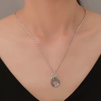New Necklace Colorful Crystal Peacock Gradient Pendant Necklace Clavicle Chain Wholesale Nihaojewelry main image 6