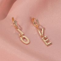 New Earrings Hipsters Simple Love Earrings Creative Asymmetric Letters Pendant Earrings Wholesale Nihaojewelry main image 4
