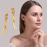 New Earrings Hipsters Simple Love Earrings Creative Asymmetric Letters Pendant Earrings Wholesale Nihaojewelry main image 6