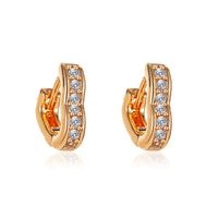 New Earrings Hollow Earrings Ladies Flash Diamond Zircon Love Earrings Wholesale Nihaojewelry main image 1