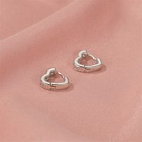 New Earrings Hollow Earrings Ladies Flash Diamond Zircon Love Earrings Wholesale Nihaojewelry main image 5