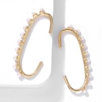 Fashion Needle Earrings Diamond Pearl Brooch Double Wearing Paper Clip Earrings Wholesale Nihaojewelry main image 4