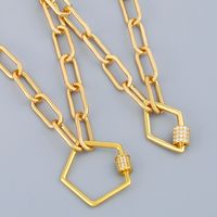 Exaggerated Thick Chain Necklace Geometric Diamond Clavicle Chain Necklace Wholesale Nihaojewelry main image 1