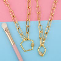 Exaggerated Thick Chain Necklace Geometric Diamond Clavicle Chain Necklace Wholesale Nihaojewelry main image 6