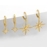 Star Earrings Korea Popular Diamond Octagonal Earrings Long Earrings Wholesale Nihaojewelry main image 1
