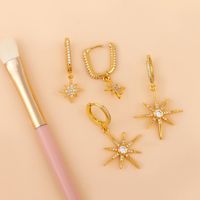 Star Earrings Korea Popular Diamond Octagonal Earrings Long Earrings Wholesale Nihaojewelry main image 5