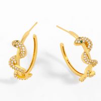 Jewelry New Earrings C-shaped Earrings Models Diamond-shaped Snake Earrings Wholesale Nihaojewelry main image 2