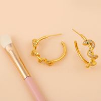 Jewelry New Earrings C-shaped Earrings Models Diamond-shaped Snake Earrings Wholesale Nihaojewelry main image 6