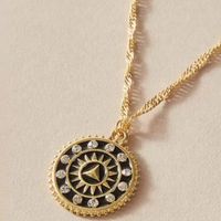 Fashion New Creative Diamond Compass Necklace Oval Chain Multilayer Necklace Wholesale Nihaojewelry main image 5