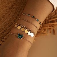 Simple Style Disc Diamond Butterfly Bracelet 4-piece Set Multi-layer Butterfly Element Sequin Hand Jewelry Wholesale Nihaojewelry main image 2