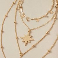 New Product Fashion Star Star Multi-layer Necklace Diamond Five-pointed Star Four-layer Necklace Wholesale Nihaojewelry main image 3