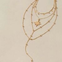 New Product Fashion Star Star Multi-layer Necklace Diamond Five-pointed Star Four-layer Necklace Wholesale Nihaojewelry main image 4