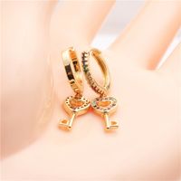 Trendy New Products Jewelry Micro-set Zircon Key Earrings Wholesale Nihaojewelry main image 3