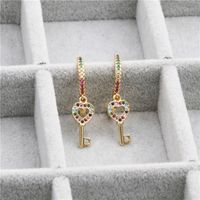 Trendy New Products Jewelry Micro-set Zircon Key Earrings Wholesale Nihaojewelry main image 4