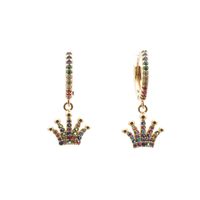 Jewelry Earrings Hot Earrings Micro-set Zircon Crown E Earrings Wholesale Nihaojewelry main image 1
