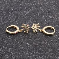 Jewelry Earrings Hot Earrings Micro-set Zircon Crown E Earrings Wholesale Nihaojewelry main image 3