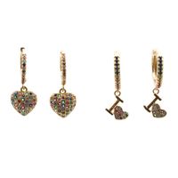 Jewelry Earrings Hot Selling Earrings Micro Inlaid Zircon Love Earrings Stud Wholesale Nihaojewelry main image 1