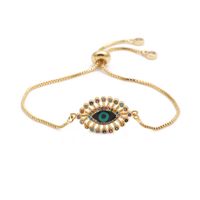 Fashion Trend New Box Chain Zircon Evil Eye Adjustable Ladies Bracelet Wholesale Nihaojewelry main image 3