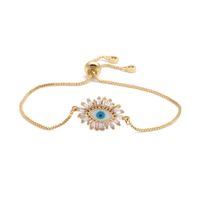 Tendencia De La Moda Nueva Caja De Cadena De Circón Mal De Ojo Ajustable Señoras Pulsera Venta Al Por Mayor Nihaojewelry main image 4