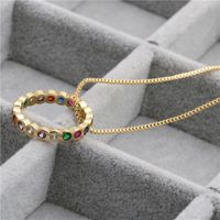 مجوهرات مايكرو-مجموعة الزركون حلقة قلادة السيدات قلادة النحاس قلادة الجملة Nihaojewelry main image 5