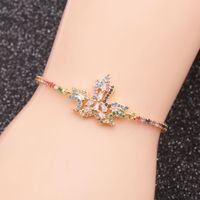 Fashion Jewelry Copper Micro Inlay Zirconium Maple Leaf Adjustable Bracelet Wholesale Nihaojewelry main image 3