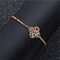 Fashion Jewelry Copper Micro Inlay Zirconium Flower Adjustable Bracelet Wholesale Nihaojewelry main image 1