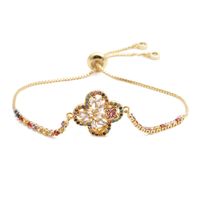 Fashion Jewelry Copper Micro Inlay Zirconium Flower Adjustable Bracelet Wholesale Nihaojewelry main image 3