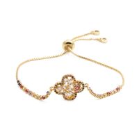 Fashion Jewelry Copper Micro Inlay Zirconium Flower Adjustable Bracelet Wholesale Nihaojewelry main image 5