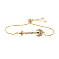 Jewelry Copper Micro-set Zirconium Oval Moon Stars Adjustable Bracelet Gift Wholesale Nihaojewelry main image 3