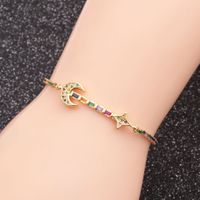 Jewelry Copper Micro-set Zirconium Oval Moon Stars Adjustable Bracelet Gift Wholesale Nihaojewelry main image 5