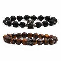 Venta Caliente Tiger Eye Stone Crown Pareja Pulsera Con Cuentas Diy Set Pulsera Al Por Mayor Nihaojewelry main image 6