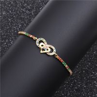 Hot Sale Micro Inlaid Zircon Color Infinity Heart-shaped Adjustable Bracelet Wholesale Nihaojewelry main image 5