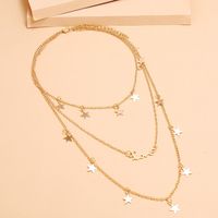 Hot-selling Bohemian Fashion Trend Metal Necklace Simple Multi-layer Five-pointed Star Letter Clavicle Chain Wholesale Nihaojewelry main image 3