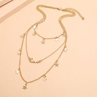 Hot-selling Bohemian Fashion Trend Metal Necklace Simple Multi-layer Five-pointed Star Letter Clavicle Chain Wholesale Nihaojewelry main image 4