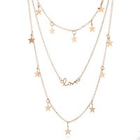 Hot-selling Bohemian Fashion Trend Metal Necklace Simple Multi-layer Five-pointed Star Letter Clavicle Chain Wholesale Nihaojewelry main image 6