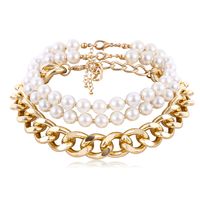 Creative Jewelry Fashion Exaggerated Imitation Pearl Multi-layer Necklace Simple Chain Wholesale Nihaojewelry main image 6
