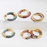 Wholesale Jewelry Fashion C Shape Alloy Artificial Gemstones Plating Earrings main image 1