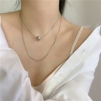 Simple Double Necklace Short Round Bead Necklace Clavicle Chain Neck Chain Choker Wholesale Nihaojewelry sku image 2
