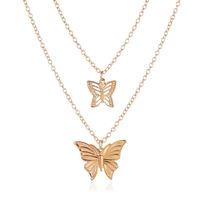 Fashion Butterfly Copper Inlay Zircon Necklace 1 Piece sku image 1