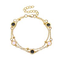 Nouveau Bracelet Simple Double Rond Noir Et Blanc Shell Bracelet Romain Bracelet Gros Nihaojewelry sku image 1