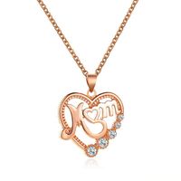 Necklace Diamond Mom Heart Diamond Necklace Gift Love Letter Necklace Wholesale Nihaojewelry sku image 3