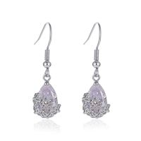 Nouvelles Boucles D&#39;oreilles Mode Boucles D&#39;oreilles Goutte D&#39;eau Zircon Brillant Cristal Creux Boucles D&#39;oreilles Fleur Crochets D&#39;oreille En Gros Nihaojewelry sku image 2