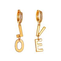 New Earrings Hipsters Simple Love Earrings Creative Asymmetric Letters Pendant Earrings Wholesale Nihaojewelry sku image 1
