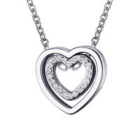 Sweet Heart Shape Alloy Plating Inlay Artificial Gemstones Women's Pendant Necklace sku image 2