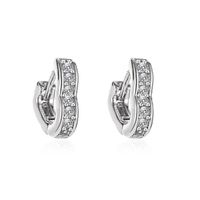 New Earrings Hollow Earrings Ladies Flash Diamond Zircon Love Earrings Wholesale Nihaojewelry sku image 2